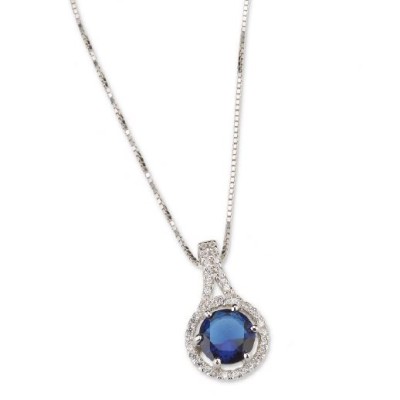 Collana Argento Zirconi Blu...