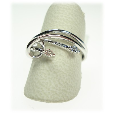 Anello donna oro bianco con...