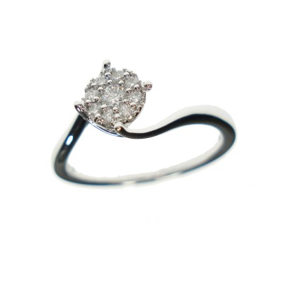 Anello donna oro bianco con...