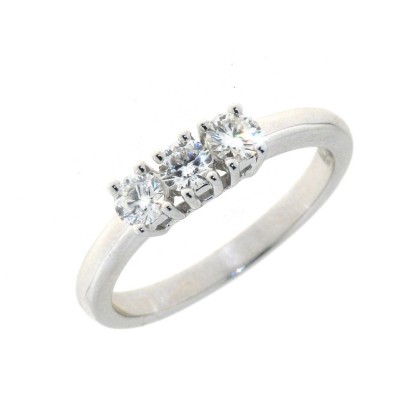 Anello Trilogy oro bianco e...