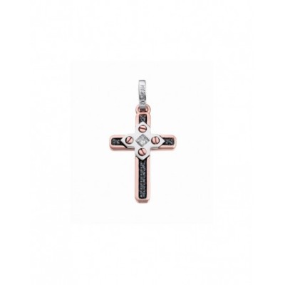 Pendente Croce oro bianco e...