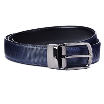 Cintura pelle uomo blu -...