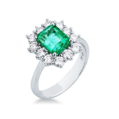 Anello donna oro bianco con...