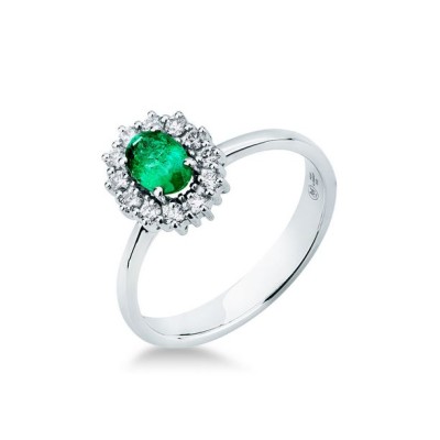 Anello donna oro bianco con...