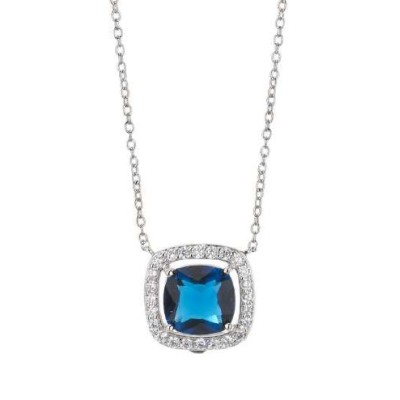 Collana Argento Zirconi Blu...
