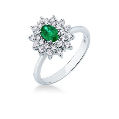 Anello donna oro bianco con...