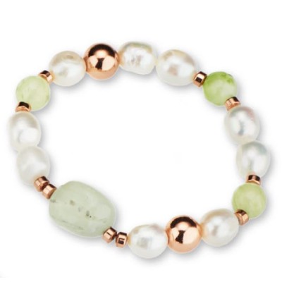 Bracciale molla donna perle...