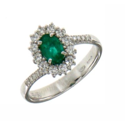 Anello donna oro bianco con...