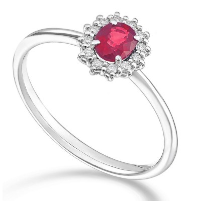 Anello donna oro bianco con...