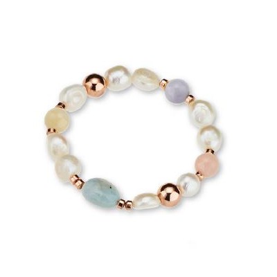 Bracciale molla donna perle...