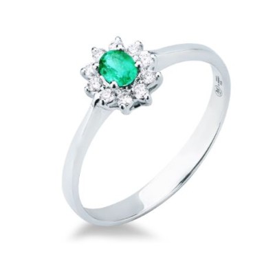 Anello donna oro bianco con...