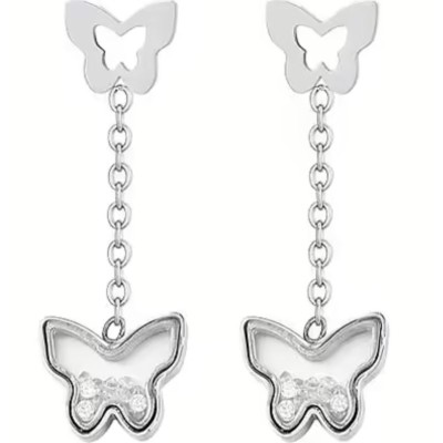 Orecchini acciaio Zirconi...