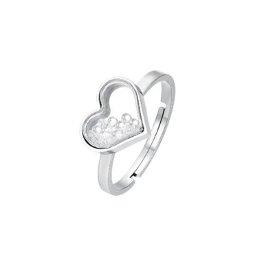 Anello acciaio con strass...