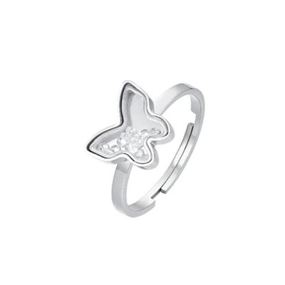 Anello acciaio con strass...