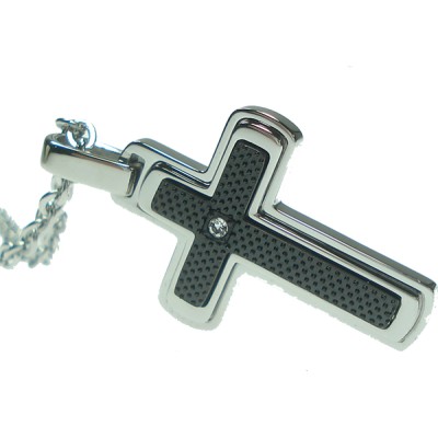 Collana uomo acciaio croce...