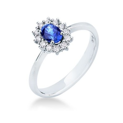 Anello donna oro bianco con...