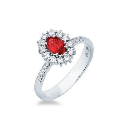 Anello donna oro bianco con...