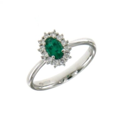 Anello donna oro bianco con...