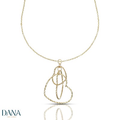 Collana donna con Cuori oro...