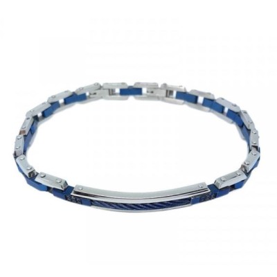 Bracciale acciaio PVD Blu...