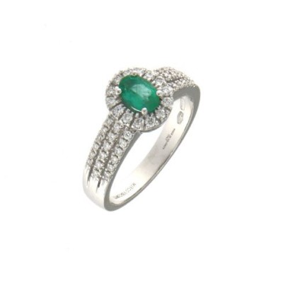 Anello donna oro bianco con...