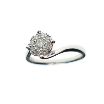 Anello donna oro bianco con...