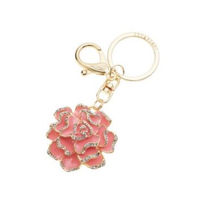 Portachiavi rosa con strass...