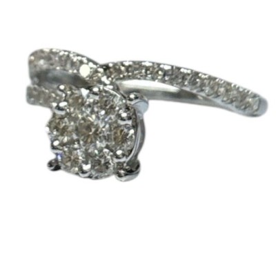 Anello donna oro bianco con...