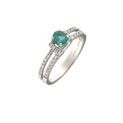 Anello donna oro bianco con...
