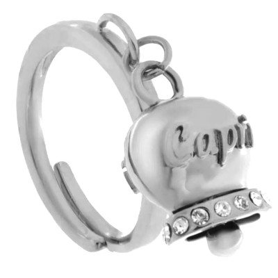 Anello donna acciaio con...