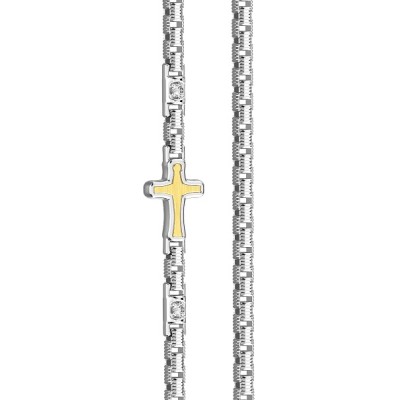 Collana uomo argento, oro e...