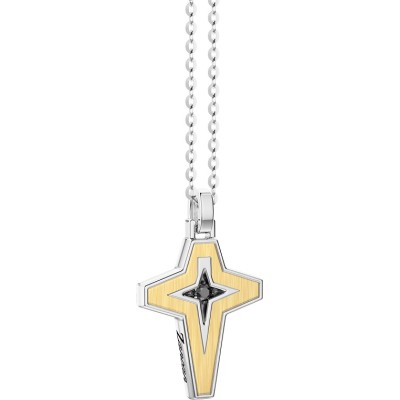 Collana uomo argento, oro e...